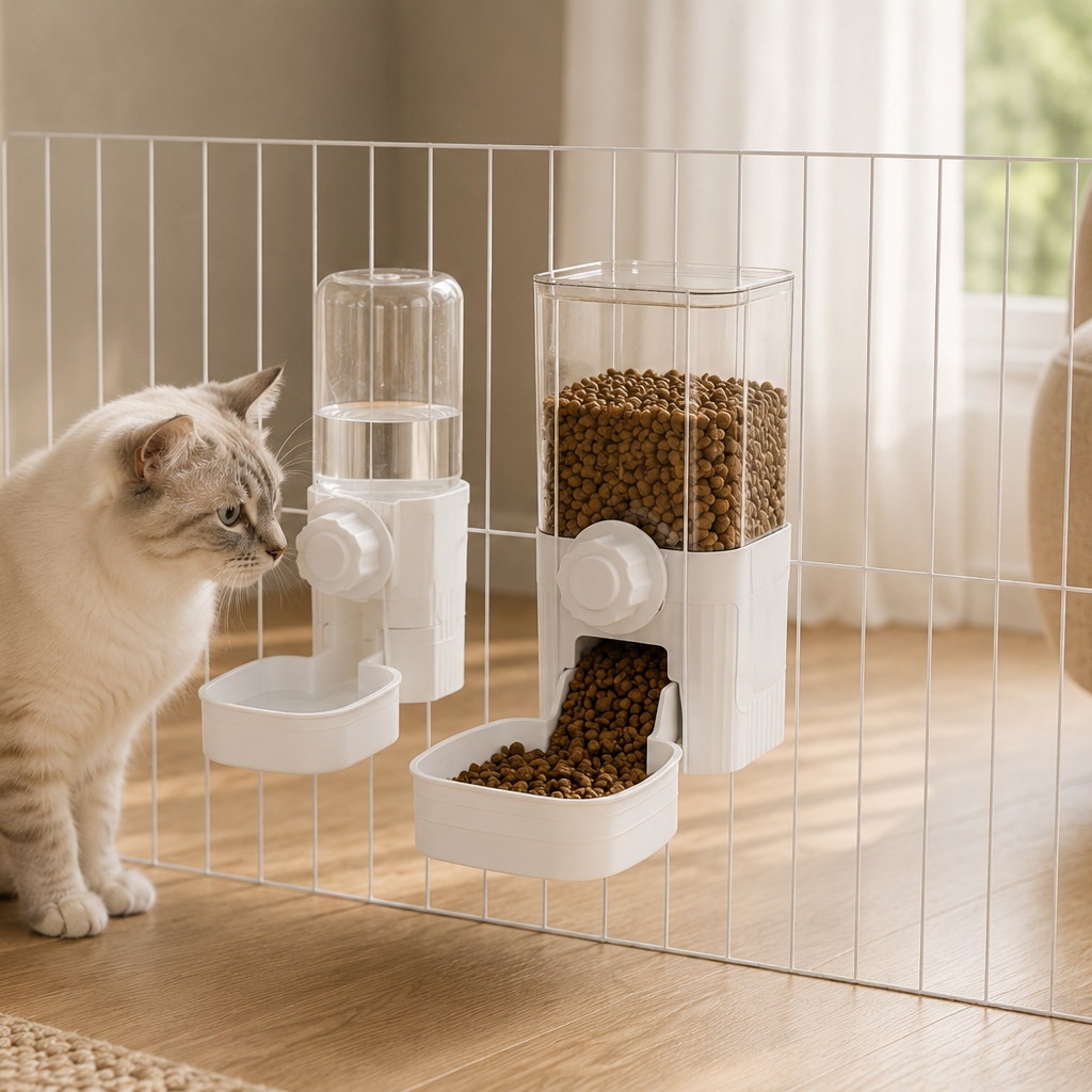 2-in-1 Hanging Pet Feeder & Water Dispenser Set