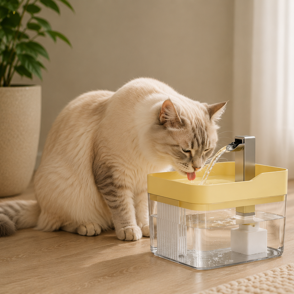 Minimalist Transparent Cat Water Fountain 1.5L