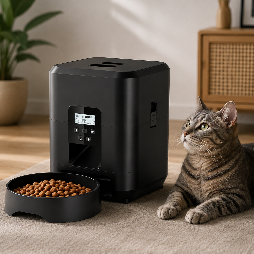 Smart WiFi Automatic Pet Feeder 4L – App Controlled Timed Food Dispenser for Cats & Dogs