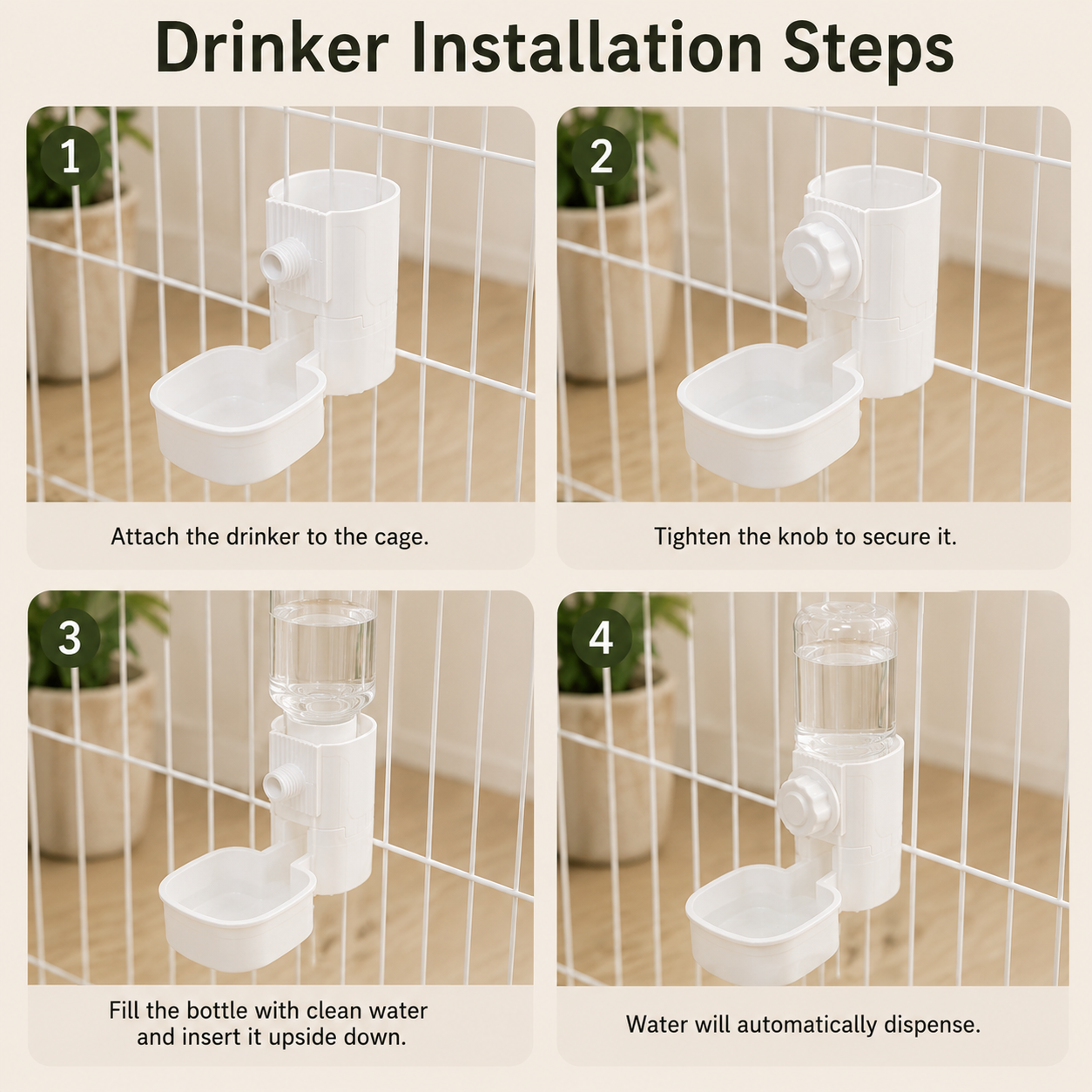 2-in-1 Hanging Pet Feeder & Water Dispenser Set