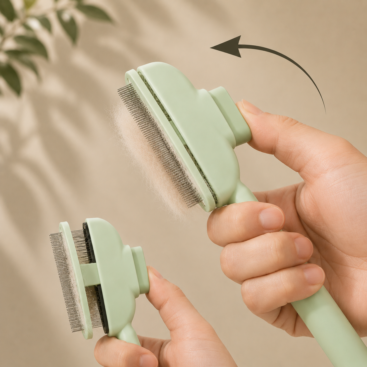 Self-Cleaning Pet Grooming Comb | Fine & Dense Stainless Steel Comb for Cats & Dogs