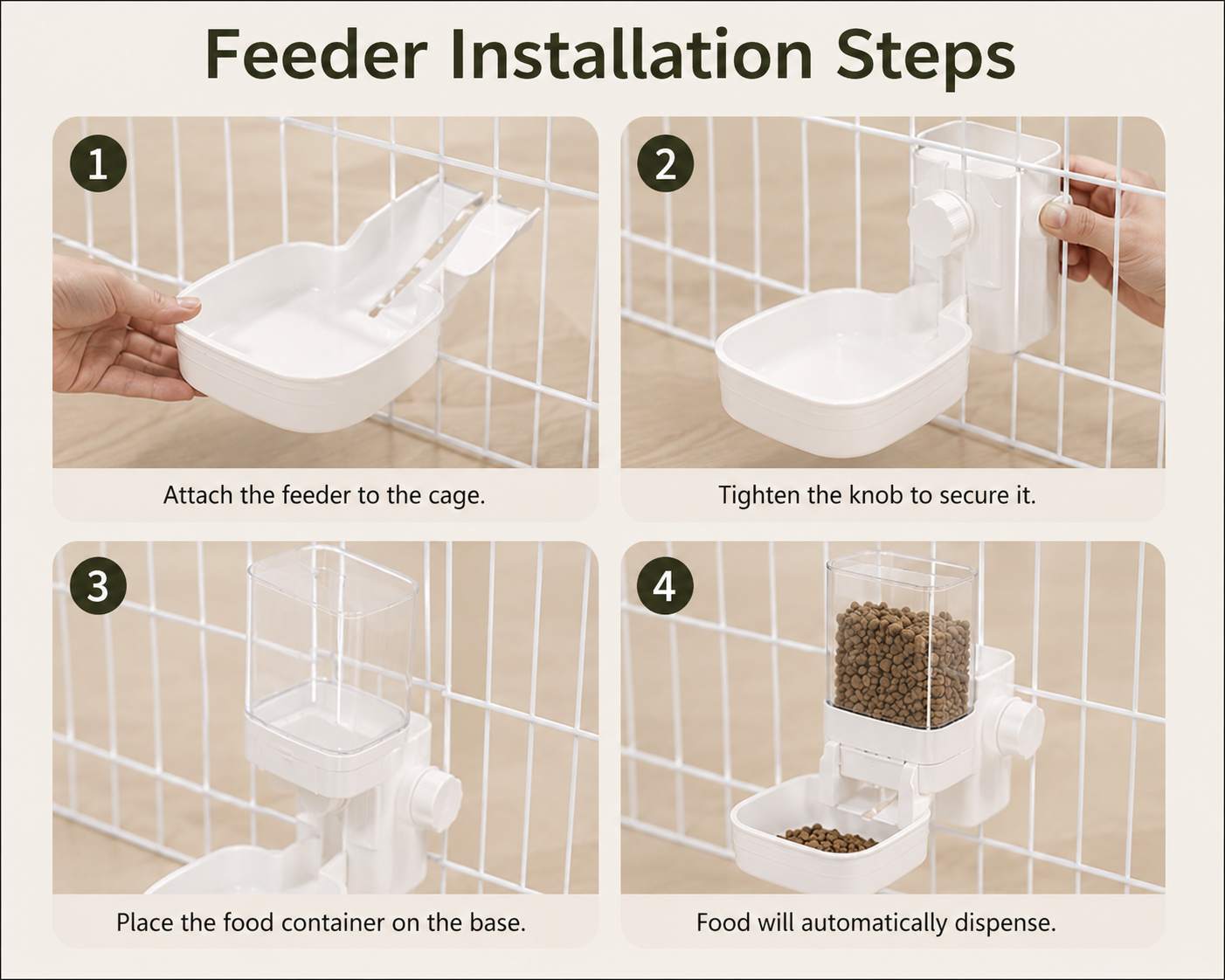 2-in-1 Hanging Pet Feeder & Water Dispenser Set