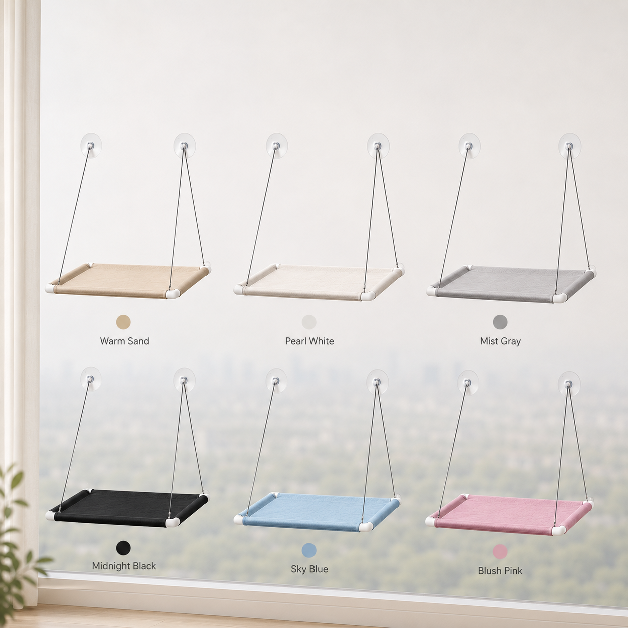 Premium Window Cat Hammock | Secure Suction Cup Window Perch