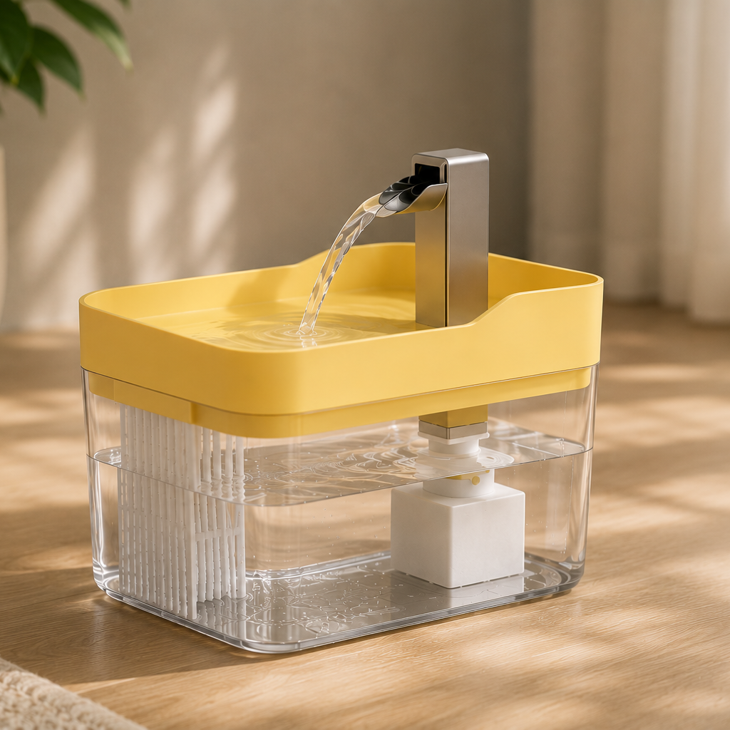 Minimalist Transparent Cat Water Fountain 1.5L