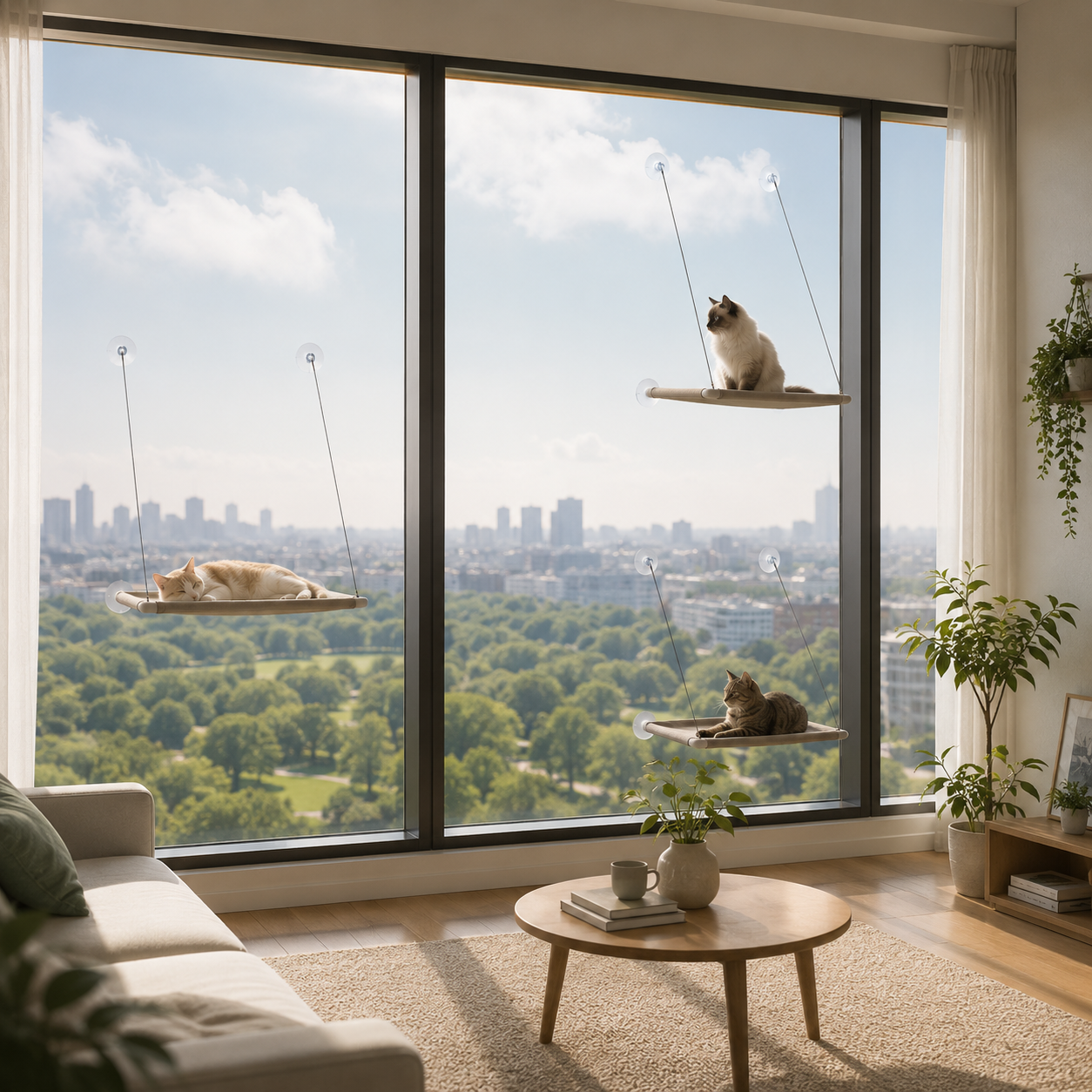 Premium Window Cat Hammock | Secure Suction Cup Window Perch